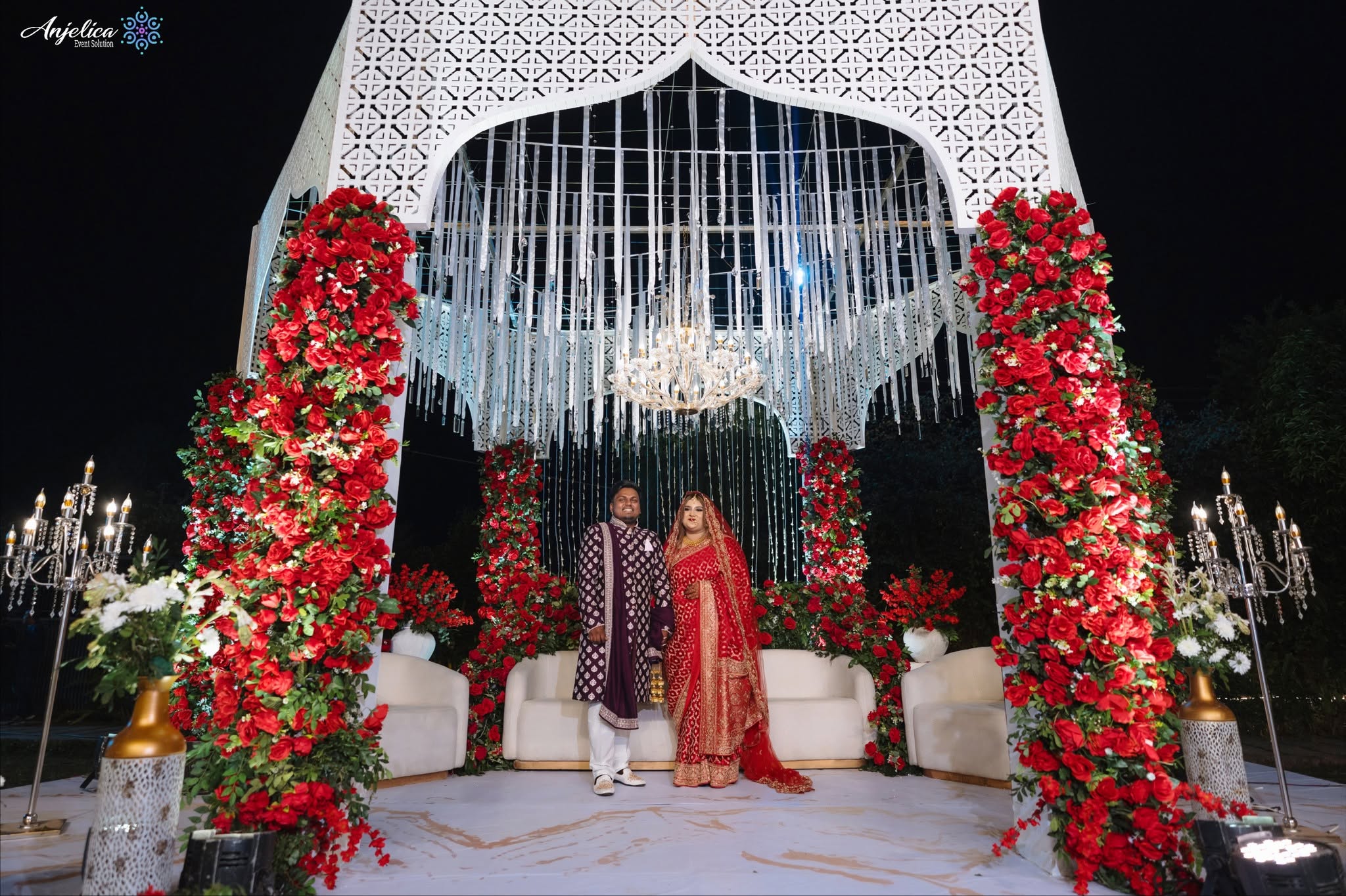 Grand nikkah stage with drapes